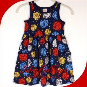 NWT Hanna Andersson Sleeveless Playground Dress Pockets Fireworks Print 100 4T 4